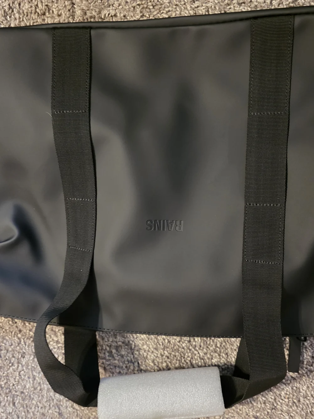 Rains Black Tote Bag - Minimal Waterproof Carryall